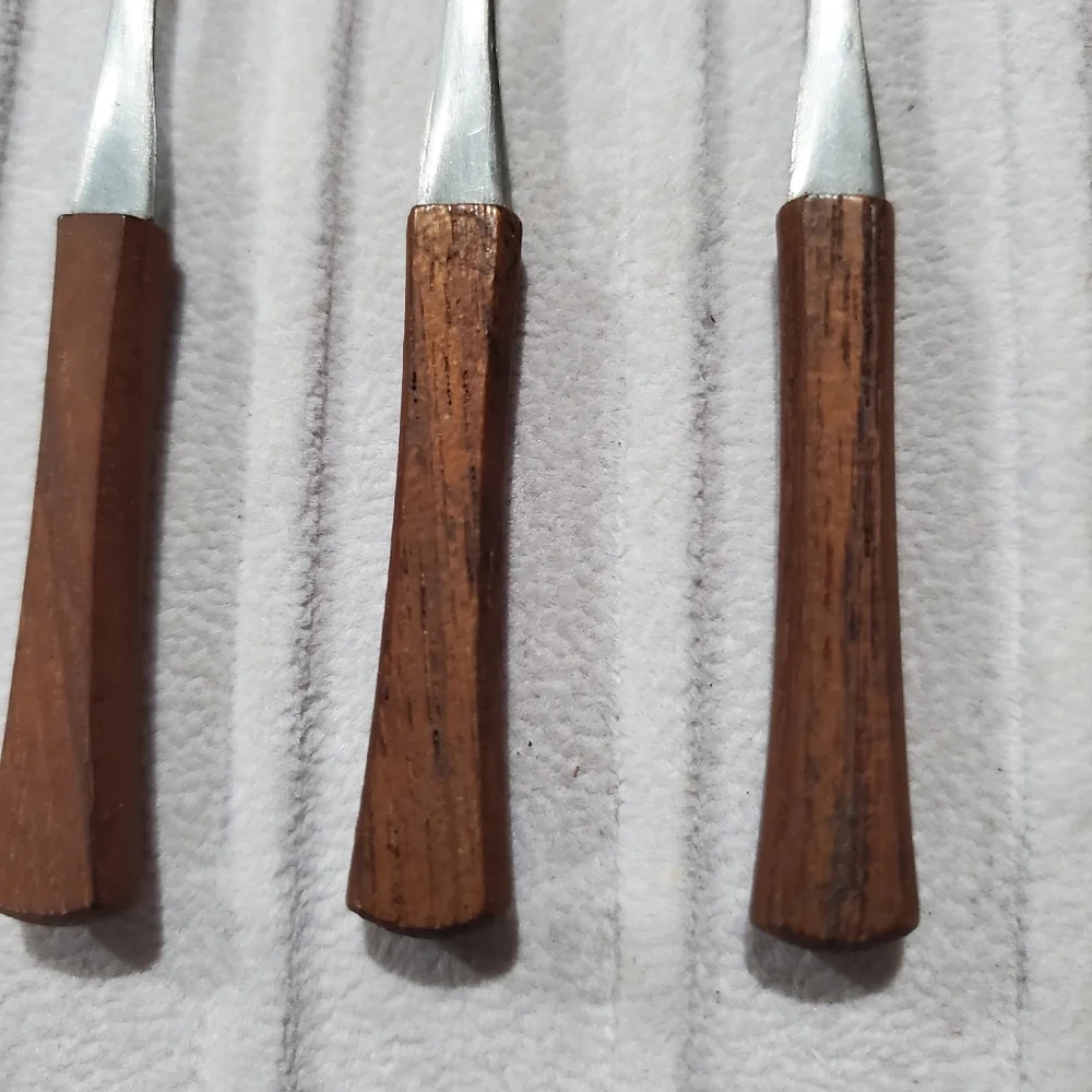 MCM Japan Wood Handle Coctail Appetizer Spoons - Set of 4 🥄🥄🥄🥄 Vintage